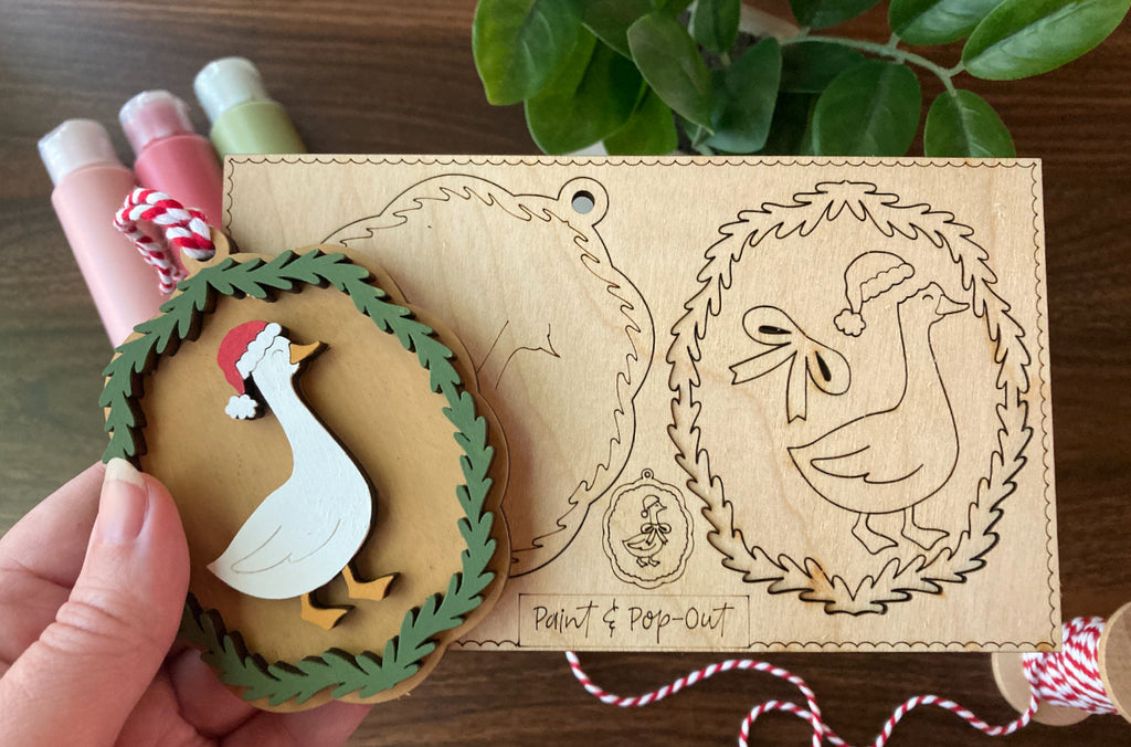 Paint & Pop-Out Christmas Goose Ornament Kit