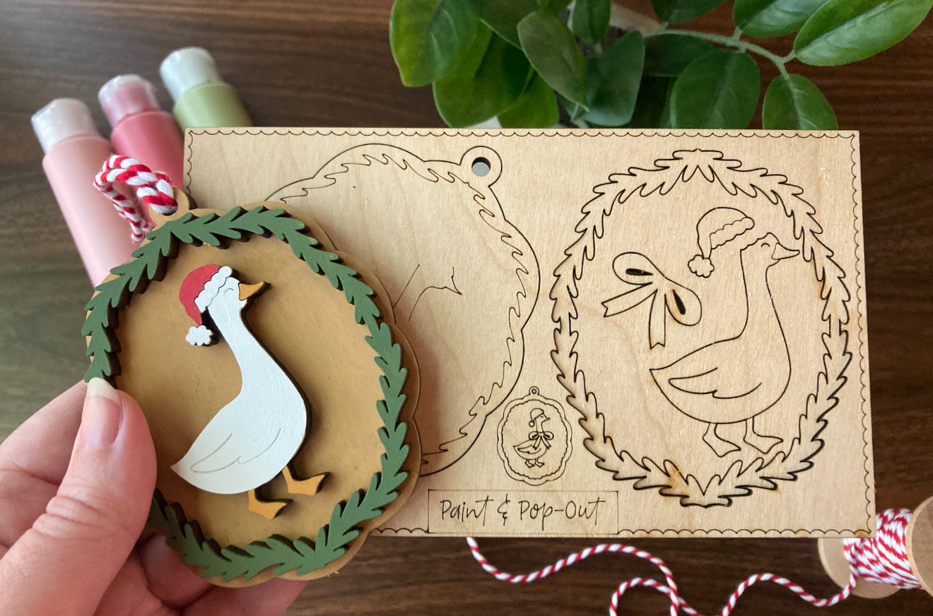 Paint & Pop-Out Christmas Goose Ornament Kit
