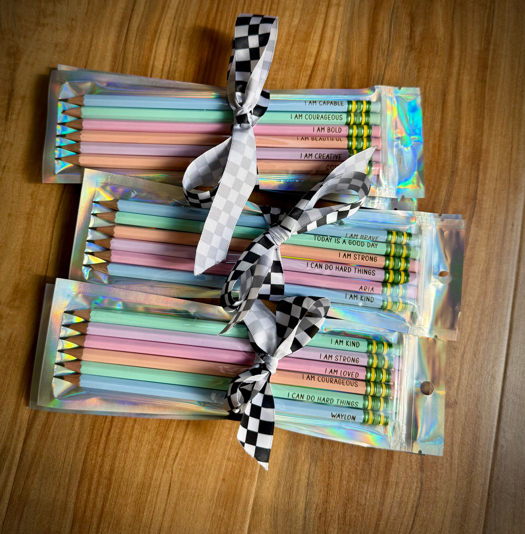Engraved Positive Affirmation Pencils