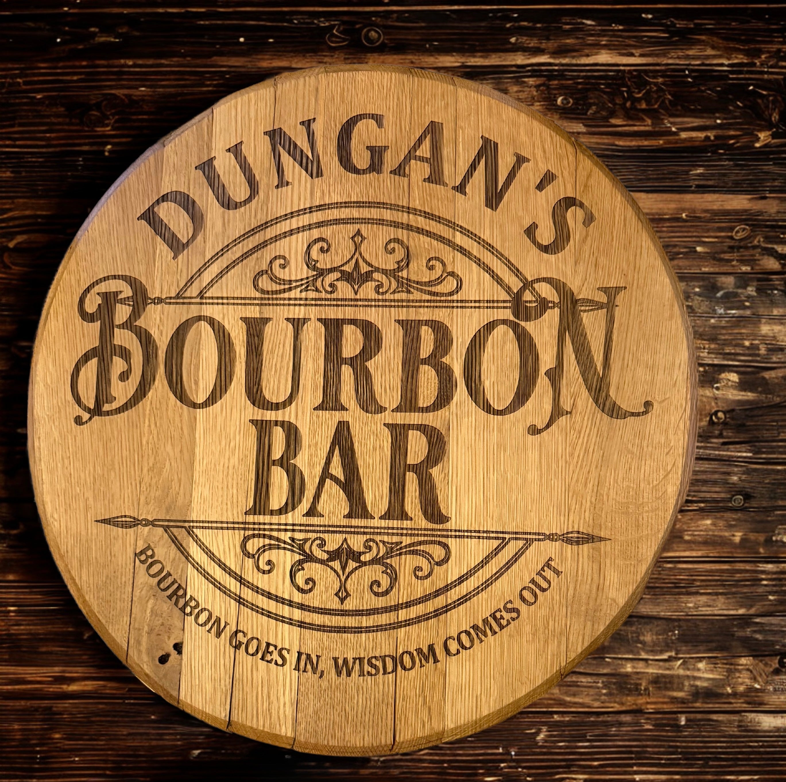 Custom Bourbon Barrel Sign