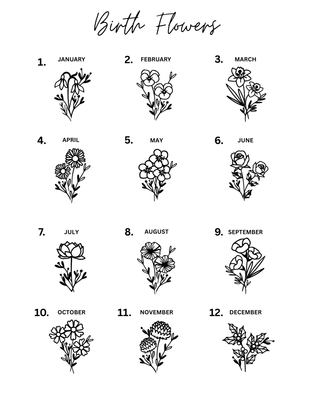 Birth Flower Charm Necklace